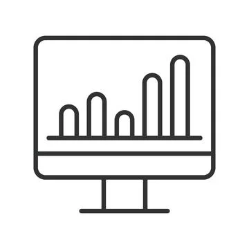 Monitoring analytics dashboard screen icon in line design. monitoring analytics Stock Illustration