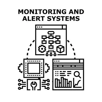 Monitoring and alert systems for cybersecurity protection イラスト素材