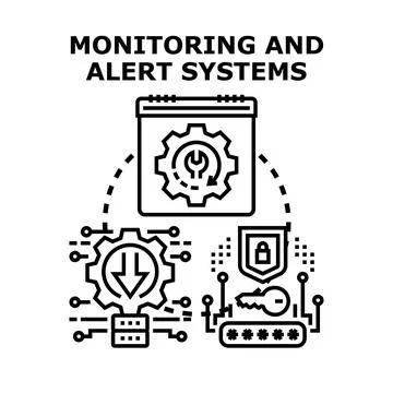 Monitoring and alert systems for digital security Stock Illustration