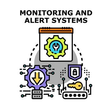 Monitoring and alert systems for digital security Stock Illustration