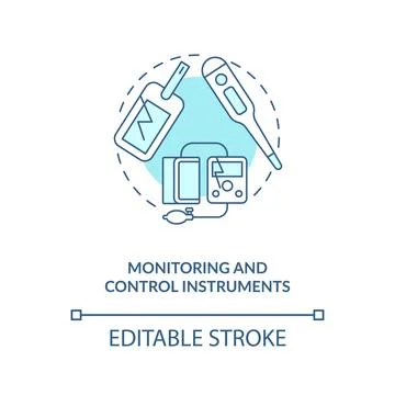 Monitoring and control instruments concept icon Stock Illustration