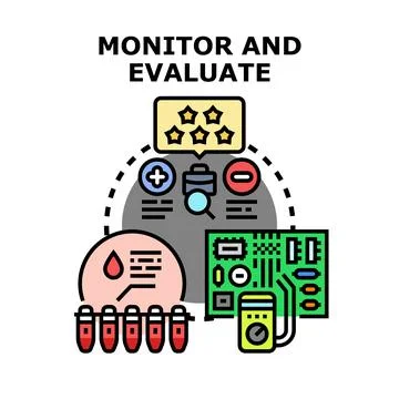 Monitoring and evaluating business performance and medical data Stock Illustration