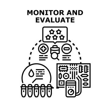 Monitoring and evaluating business performance and medical data Stock Illustration