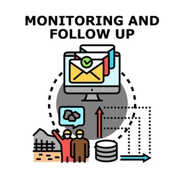 Monitoring and follow up for construction project management Stock Illustration
