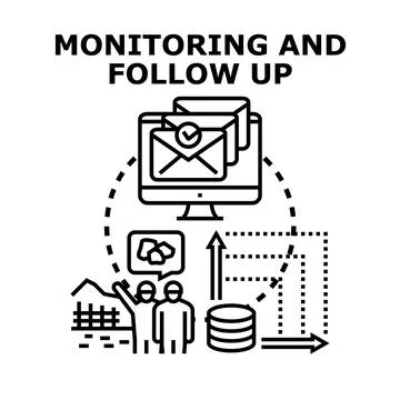 Monitoring and follow up for construction project management Stock Illustration