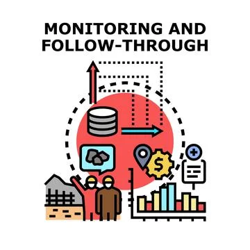 Monitoring and follow through concept for project management イラスト素材