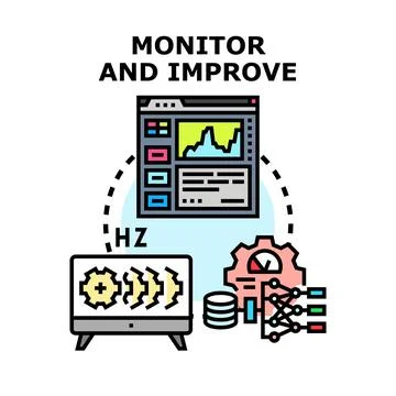 Monitoring and improving system performance concept illustration Stock Illustration
