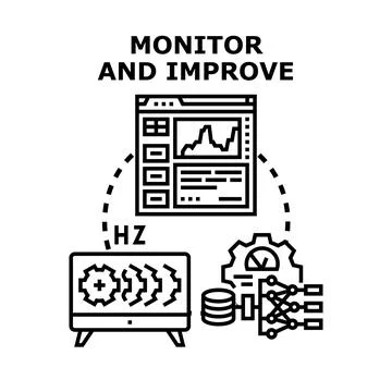 Monitoring and improving system performance concept illustration Stock Illustration