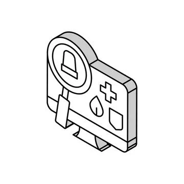 Monitoring and information retrieval isometric icon vector illustration Stock Illustration