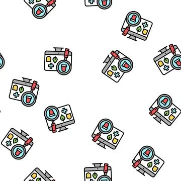 Monitoring and information retrieval vector seamless pattern Stock Illustration