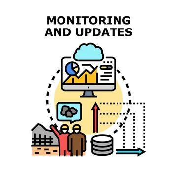 Monitoring and updating construction progress and data Illustrazione stock