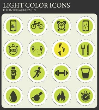 Monitoring apps icon set Stock Illustration