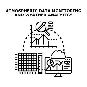 Monitoring atmospheric data and weather analytics concept Stock Illustration
