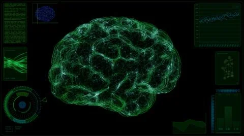 Monitoring a brain activity Illustrazione stock