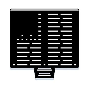 Monitoring business data statistics on computer dashboard icon Stock Illustration