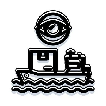 Monitoring cargo ship logistics and global shipping tracking Stock Illustration