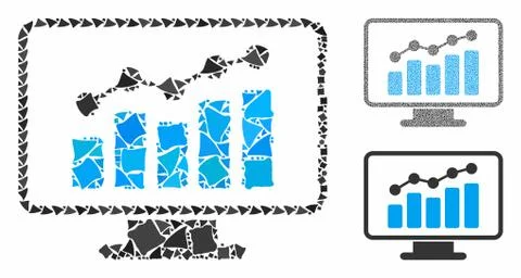 Monitoring Composition Icon of Unequal Parts Illustrazione stock