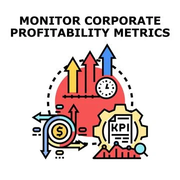 Monitoring corporate profitability metrics optimizing business strategy Ilustración de archivo
