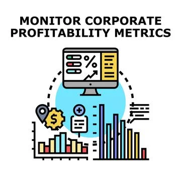 Monitoring corporate profitability metrics using digital data analysis Illustration
