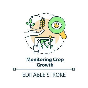 Monitoring crop growth concept icon Stockillustratie