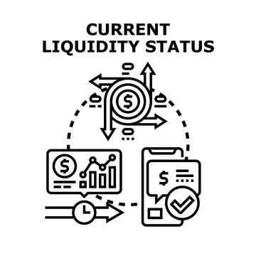 Monitoring current liquidity status and financial flows Stock Illustration