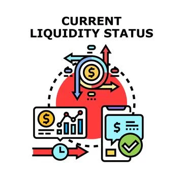 Monitoring current liquidity status and financial flows Illustrazione stock