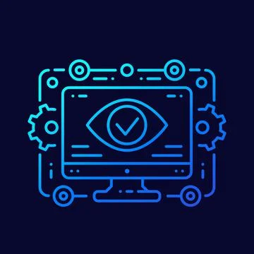 Monitoring, data analysis linear vector art Illustrazione stock