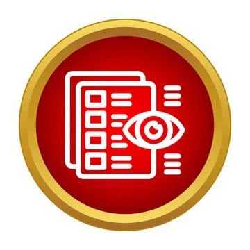Monitoring data with an eye and checklist icon Stock Illustration