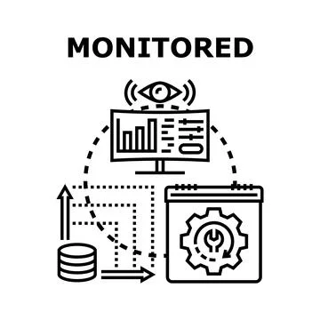 Monitoring data performance and system optimization concept Stock Illustration