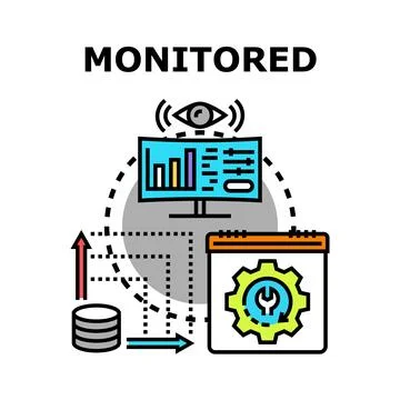 Monitoring data performance and system optimization concept Stock Illustration