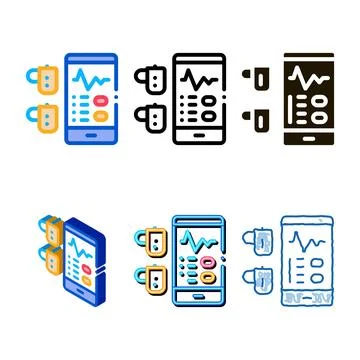 Monitoring device hearing icon edition vector outline Stock Illustration