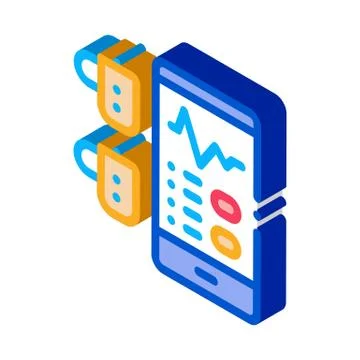 Monitoring Device Hearing isometric icon vector illustration Stock Illustration