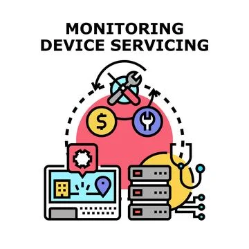 Monitoring device servicing concept vector illustration 스톡 일러스트