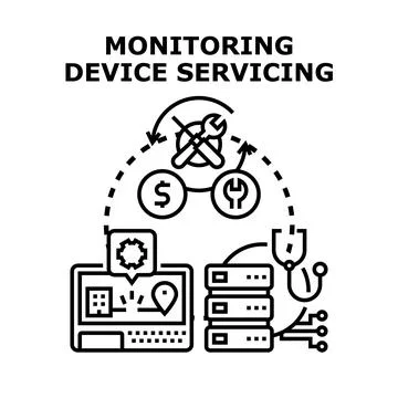 Monitoring device servicing concept vector illustration Stock Illustration