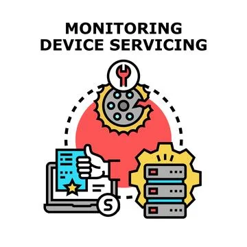 Monitoring device servicing concept vector illustration Stock Illustration