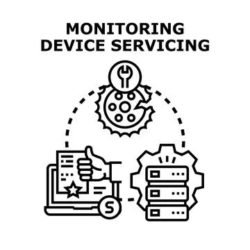 Monitoring device servicing concept vector illustration Stock Illustration