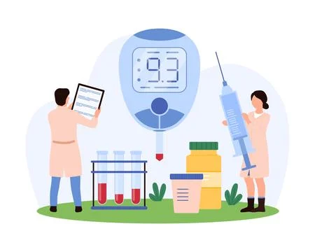 Monitoring Diabetes with Technology concept Stock Illustration