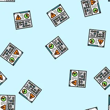 Monitoring electric grid vector seamless pattern Illustrazione stock