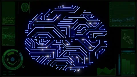 Monitoring an electronic brain Stock Footage 151779687