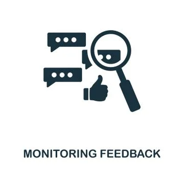 Monitoring Feedback icon. Monochrome style icon design from project management Stock Illustration