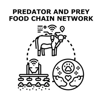 Monitoring food chain network with smart farming technology Stock Illustration