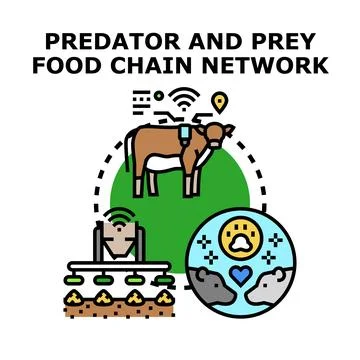 Monitoring food chain network with smart farming technology Stock Illustration