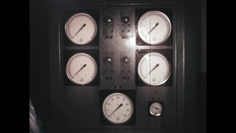 Monitoring the Gauges 1967 Stock Footage 167287753
