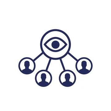Monitoring group, observers icon on white Stock Illustration