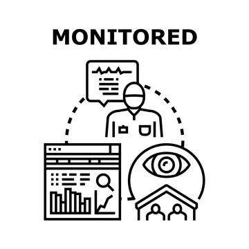 Monitoring health and personal data privacy concept Stockillustratie