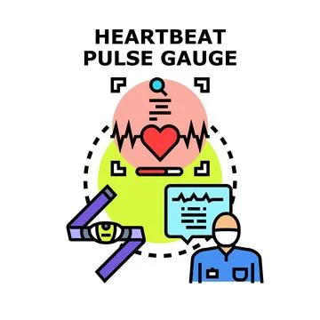 Monitoring heart rate and pulse with medical technology Stock Illustration