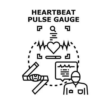 Monitoring heart rate and pulse with medical technology Stock Illustration