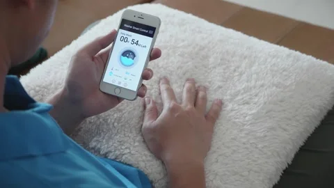 Monitoring Heart Rate with Mobile Device Stock Footage 315782490