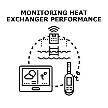 Monitoring heat exchanger performance for smart pool control Stock Illustration