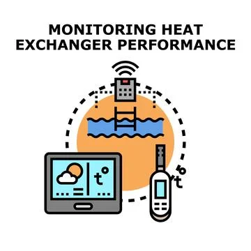 Monitoring heat exchanger performance for smart pool control Stock Illustration